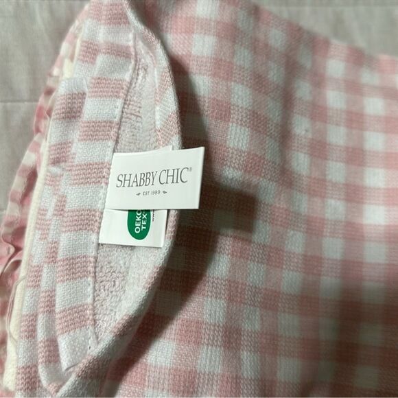 SHABBY CHIC White Pink Gingham Ivory Multi Quilted Pumpkin Ruffle Tea Towel Set - Picture 10 of 10